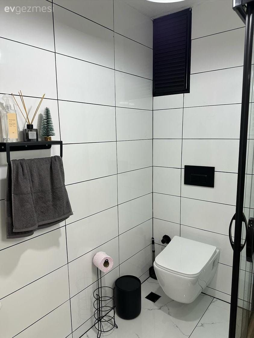 Banyo seramikleri, Banyo, Beyaz, Siyah