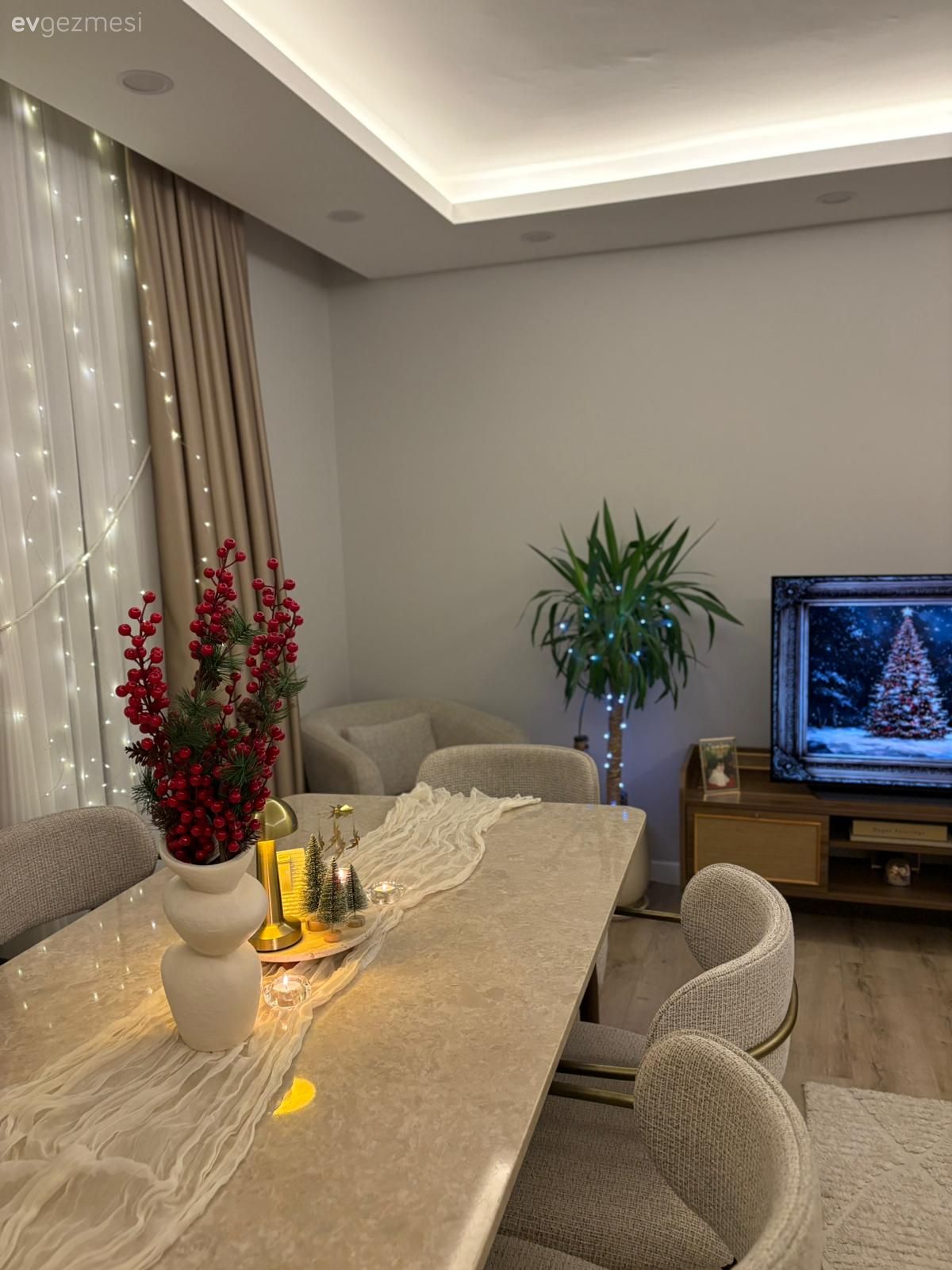 Tv ünitesi, Tv ünitesi aksesuarları, Ev Aksesuar, Kahverengi, Fon perde, Perde, Tül perde, Yemek masası, Sandalye, Ev bitkisi, Mutfak aksesuarları, Mutfak