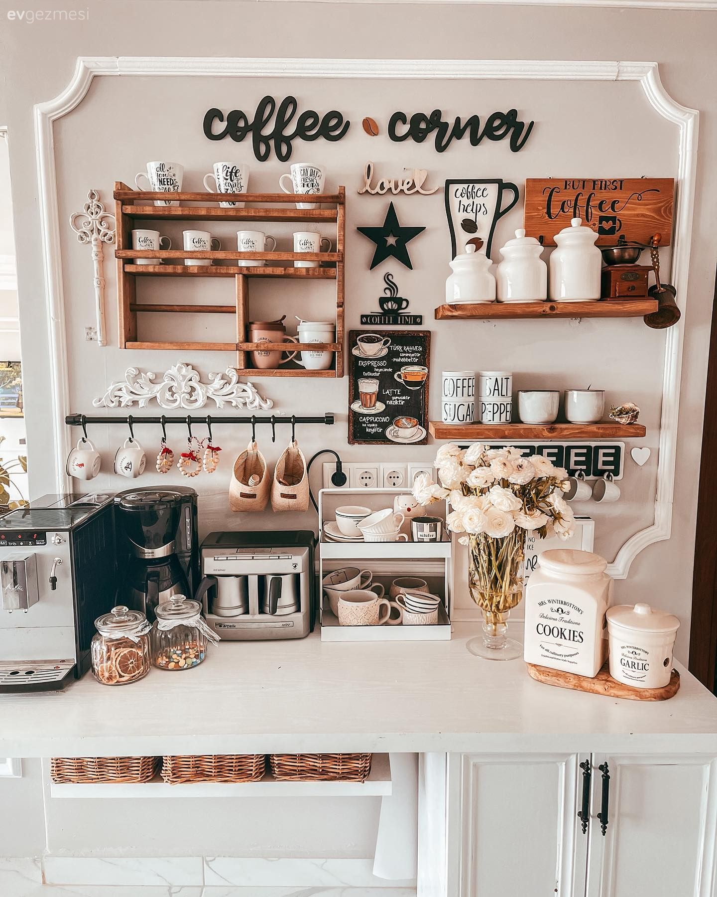 Kahve köşesi, Mutfak aksesuarları, Mutfak, Beyaz