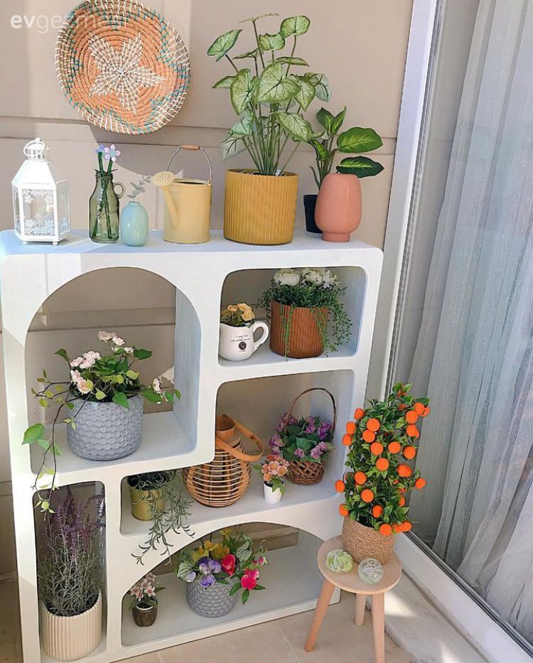 Balkon, Çiçekler, Beyaz, Balkon masası, Balkon duvar dekorasyonu