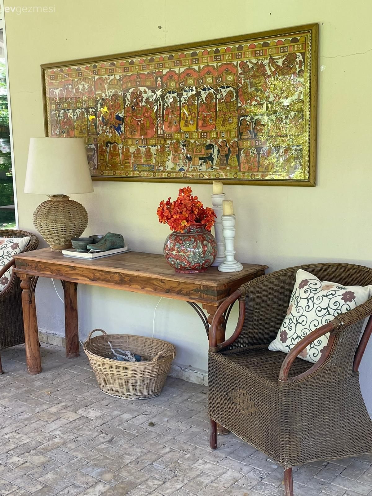 Tablo, Duvar dekorasyonu, Hasır sandalye, Bahçe masası, Vazo, Ev Aksesuar, Abajur, Aydınlatma, Çiçekler