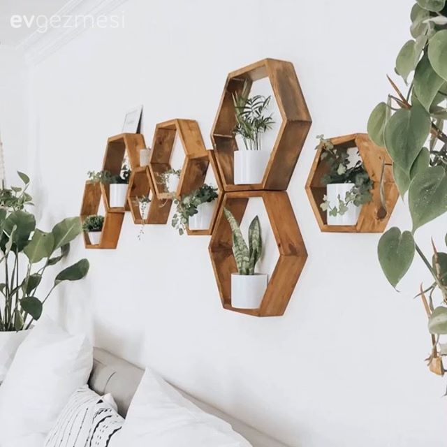 Salon, Gri, Bohem Dekorasyon, Duvar dekorasyonu, Ev bitkisi