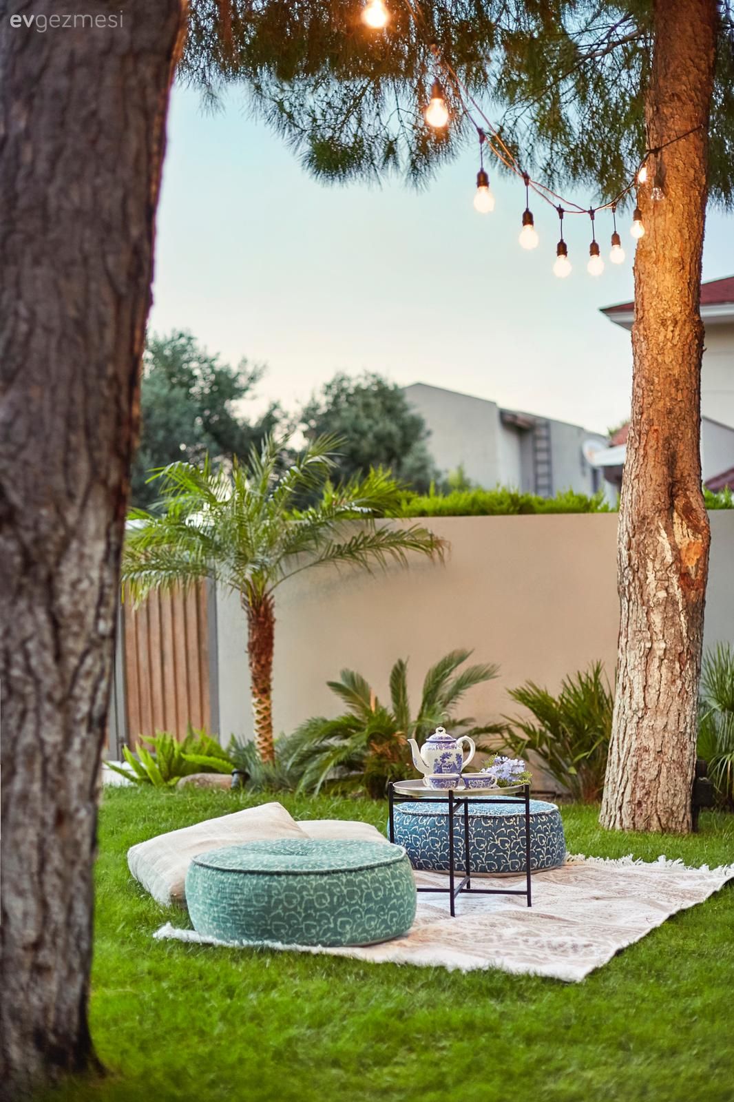 Bahçe, Mavi, Yeşil, Puf, Müstakil Ev