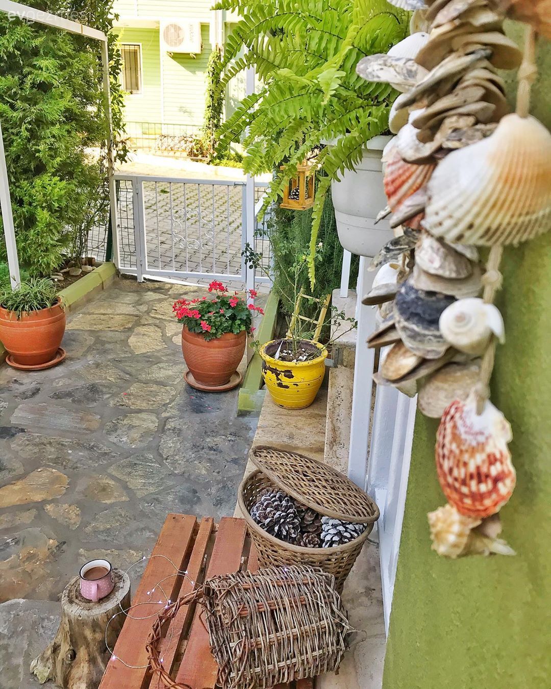 Bahçe, Çiçekler, Hasır sepet