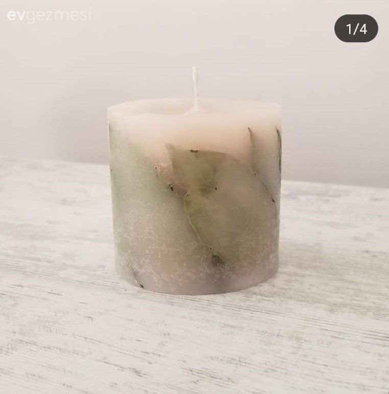 Kurutulmuş Defne Yapraklı Mum