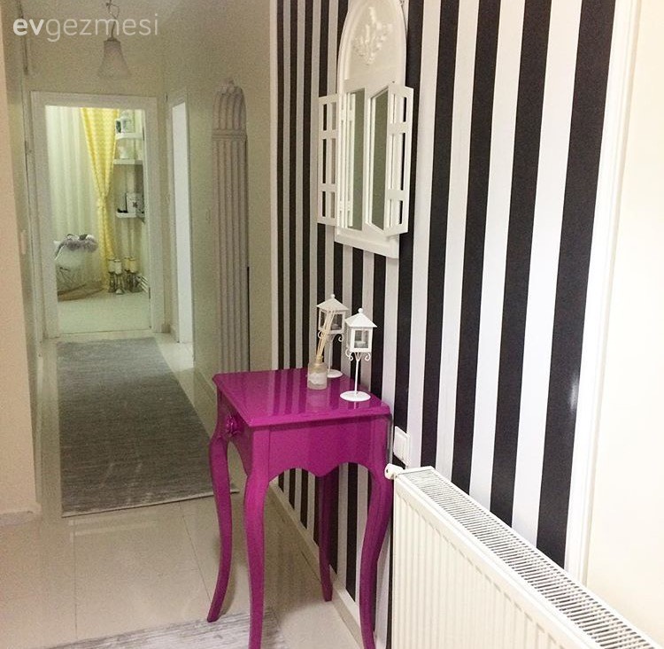 Her odasında farklı renk ve stille.. Genç çiftimizin uyum içinde evi.