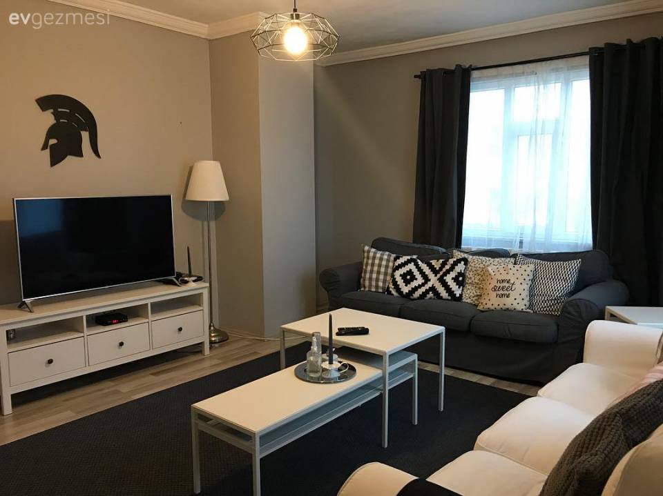 Modern stile kişisel dokunuşlar. Uyumlu ve keyifli bir ev..