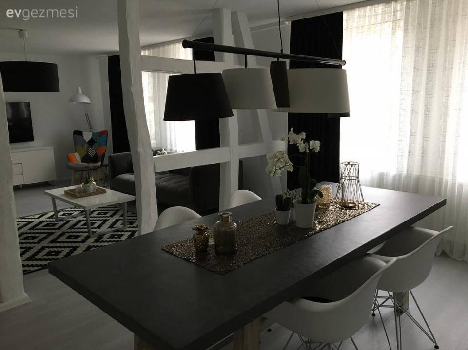 Modern stile rustik esintiler. Stil sahibi ve özgün bir ev.