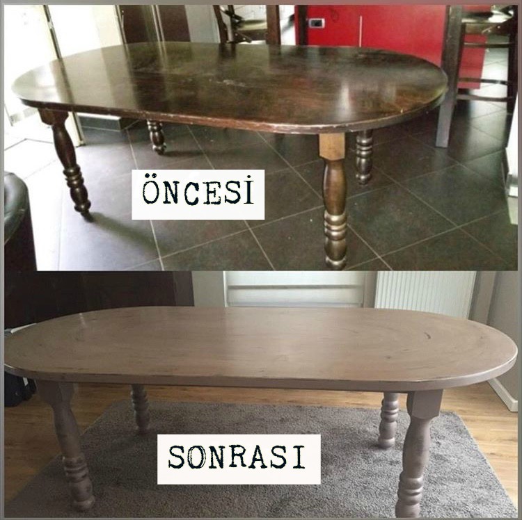 Gönül hanımın eski vitrin ve masasının harika dönüşümü..