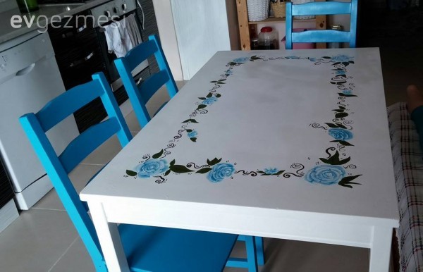 Filiz Hanım'ın baştan yarattığı Ikea Jokkmokk masa takımı