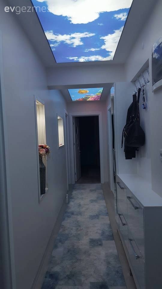 Necipoğlu çiftinin gergi tavandan, nişlere tamamı kendi emekleri evi..