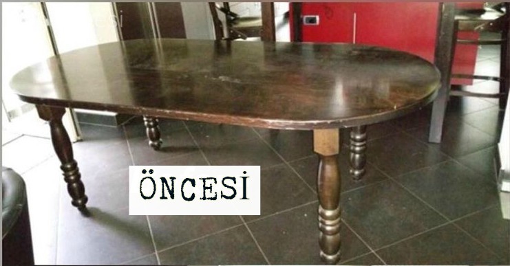 Gönül hanımın eski vitrin ve masasının harika dönüşümü..