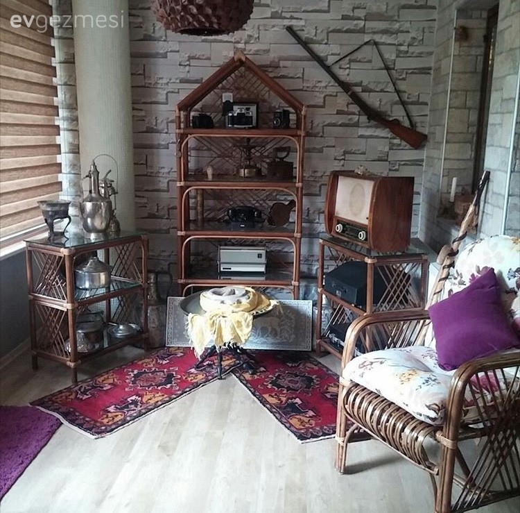 Melike hanımın serin tonlarda modern ve stil sahibi evi..