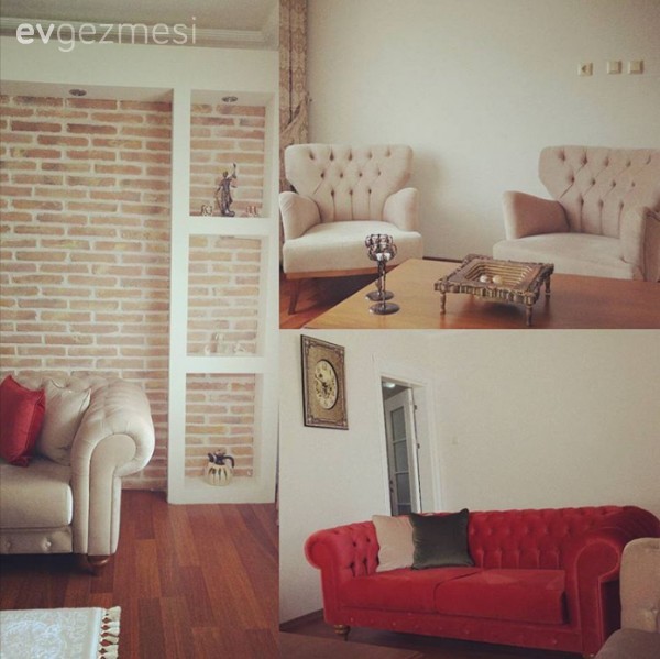 Her odasında farklı bir stille, çok zevkli döşenmiş sıcacık bir ev..