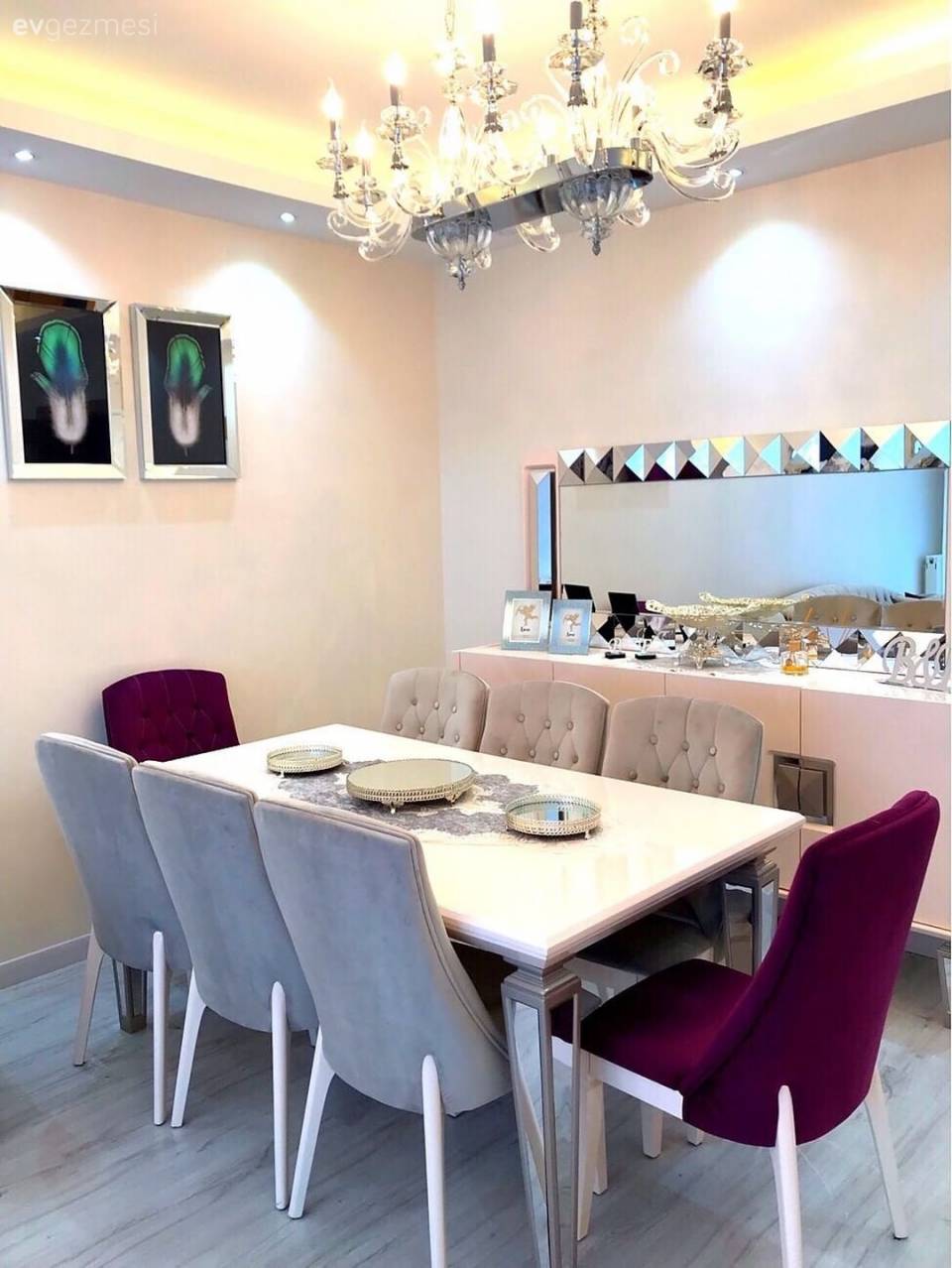 Mor ve Griyi Birlikte Kucaklayan Bir Dekor!