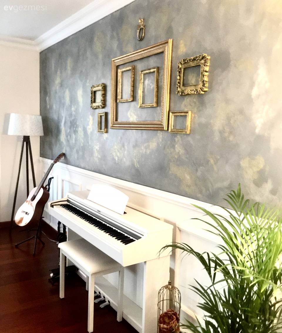 Duvar kağıdına harika alternatif. Ebru hanımın kendi yaptığı, şahane duvar dekorları..