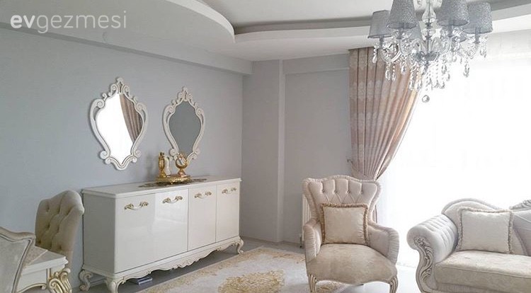 Fatima hanımın her odasında farklı stille, ferah ve şık evi..