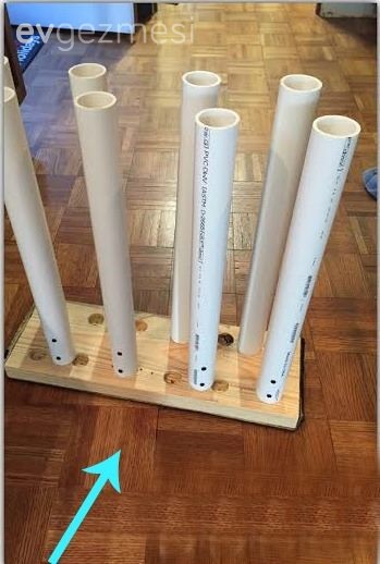 PVC borulardan çizme ve bot saklama rafı yapım projesi..