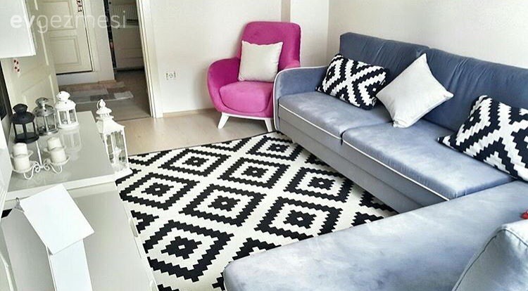 Zeynep hanımın mavi ve pembe uyumunda, tatlı evi.