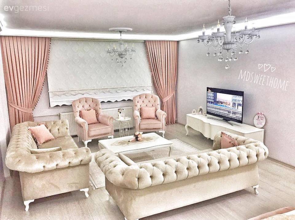 Pastel tonlar ile rahatlatıcı ve sıcak bir ortam. Duygu hanımın evi.