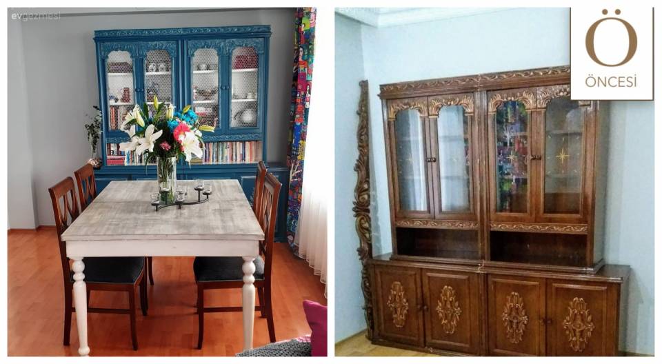 Öncesi&Sonrası: Çok Para Ödemeden Yepyeni Hale Gelen Bir Yemek Odası