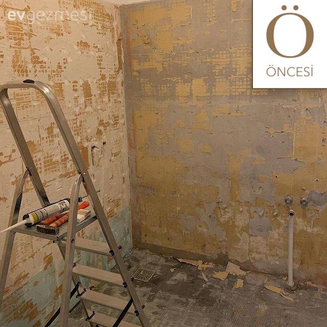 Öncesi& Sonrası: Sıva Görünümü ve Meşe Ağacıyla Güzelleşen Bir Banyo