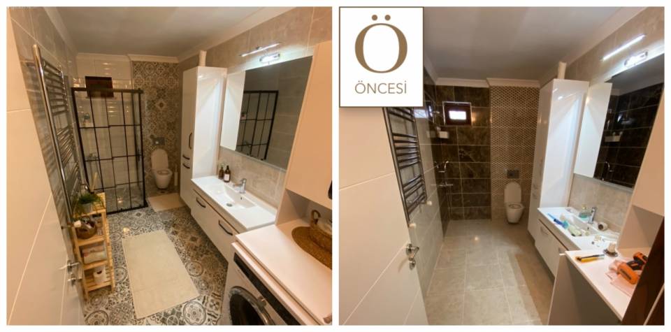 Öncesi&Sonrası: Kırıp-Dökme İşlerine Girişmeden Değişen Bir Banyo!
