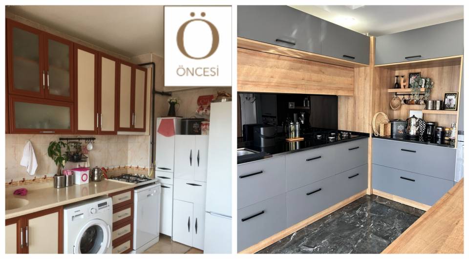 Öncesi Geleneksel Sonrası Modern ve Rustik Bir Mutfak!