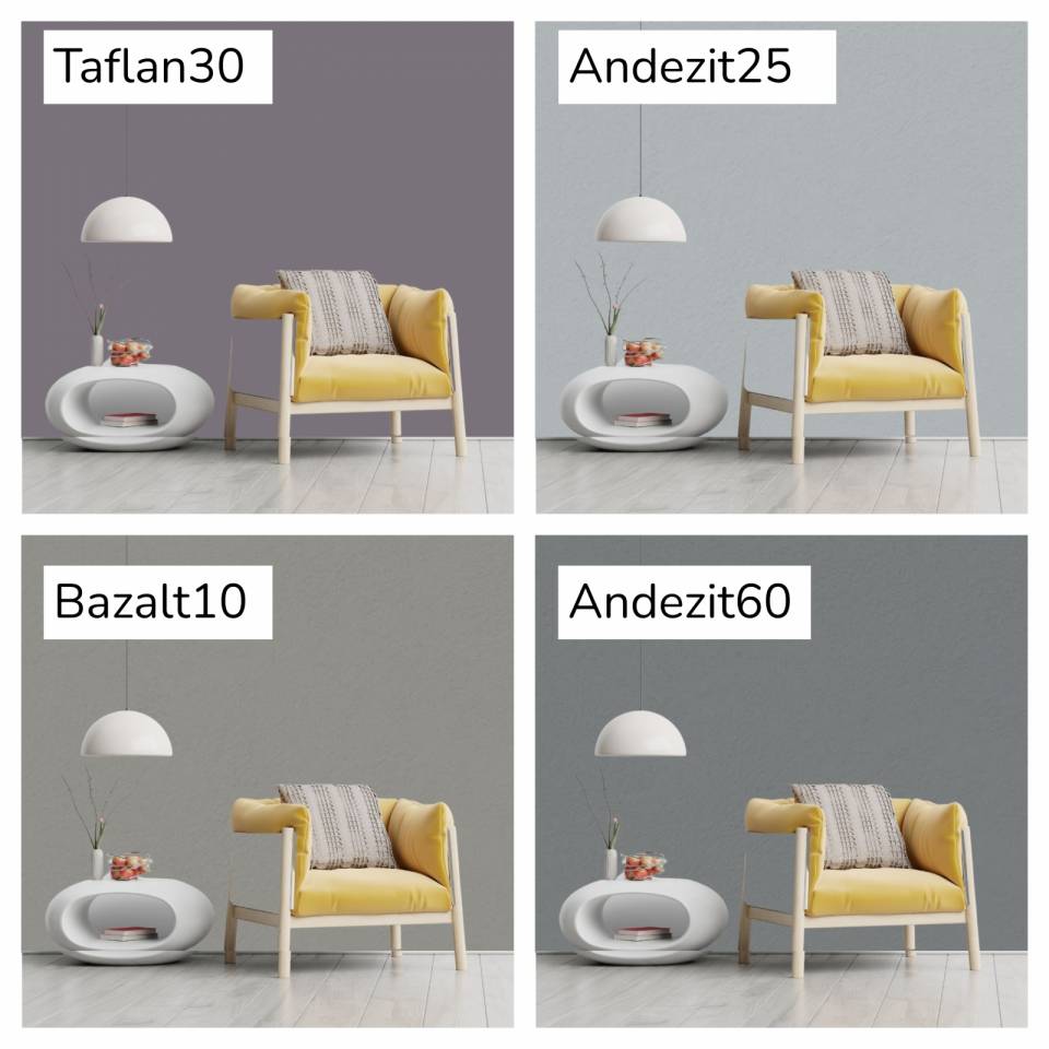 Boya Markalarının 2024 Kartelalarından Gri Duvar Renkleri