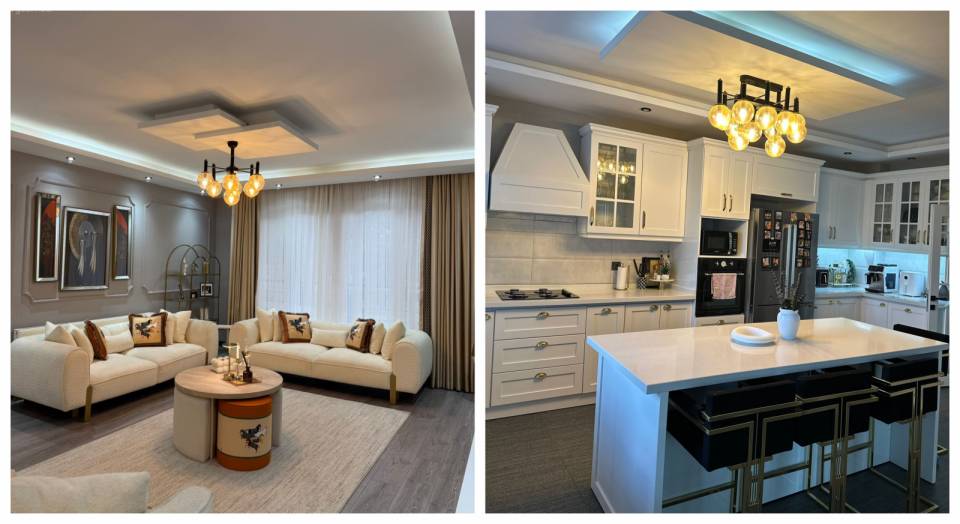 Bu Mersin Evinde Altın Renkli Detaylar Her Odanın Cazibe Kaynağı