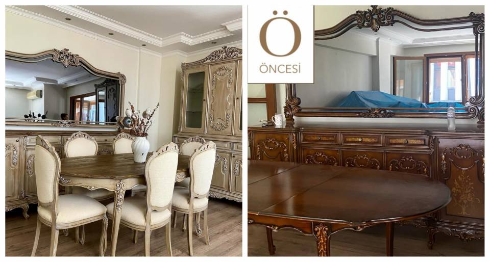 Acı Kahve Mobilyalar Dantel Gibi İşlenmiş Parçalara Dönüşmüş