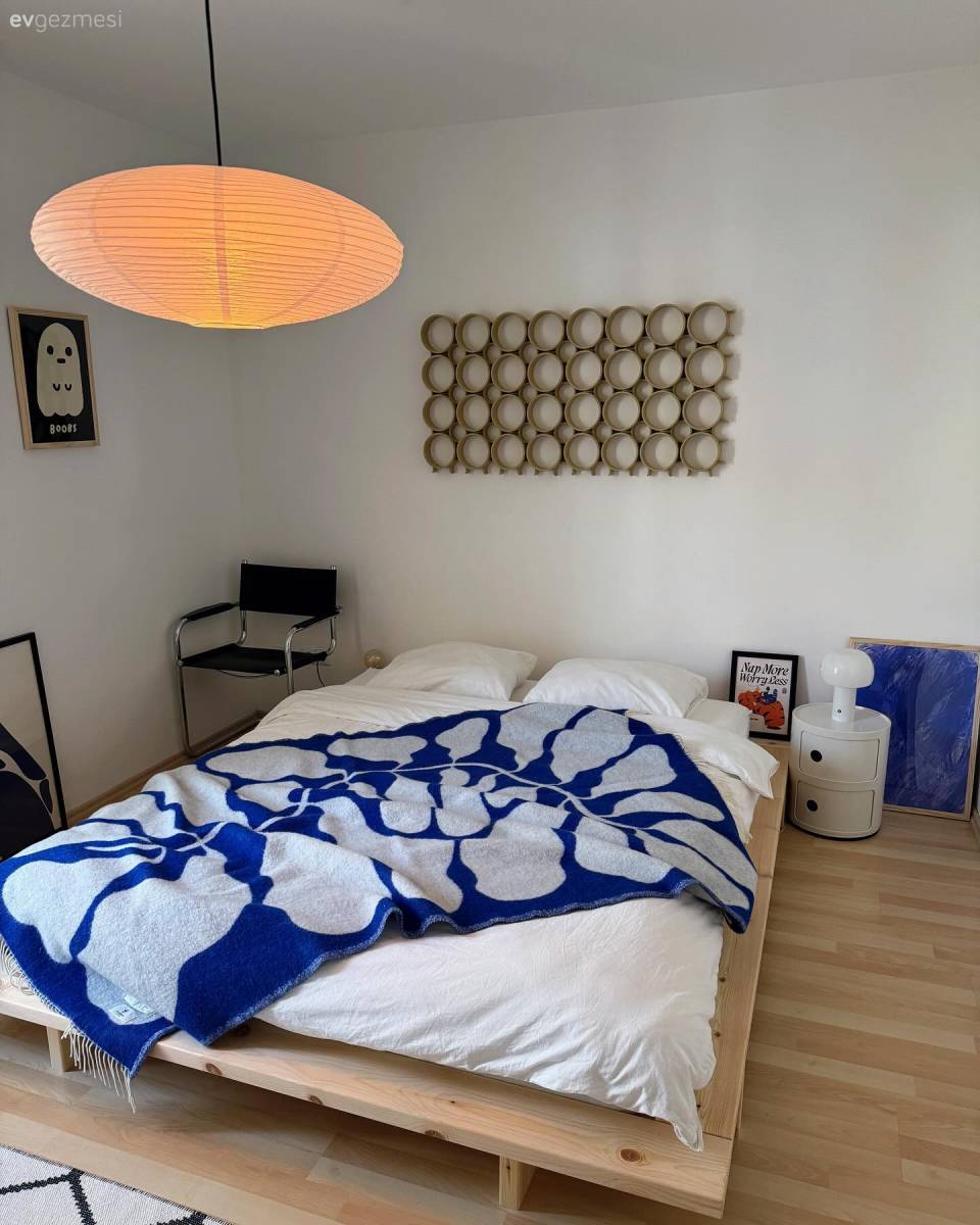 Japandi Stilin Hakim Olduğu Bu Evde Maviler Göz Bebeği!