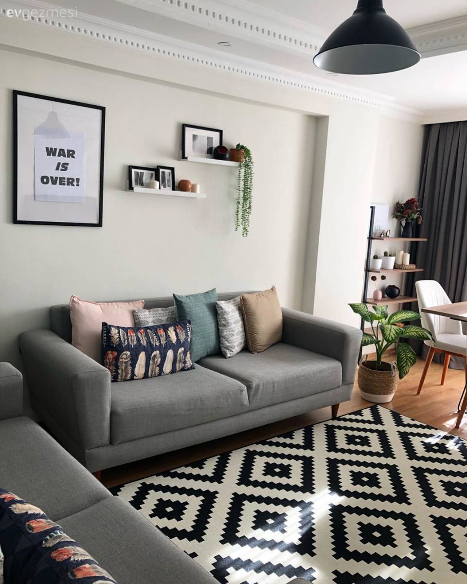 Modern Ruhlu Bu Salon Yeşil Duvarıyla Daha Bir Dikkat Çekici!