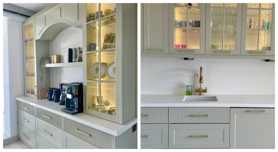 Dolap Rengi ve Işıltılı Detaylar Bu Mutfağa Zenginlik Katmış