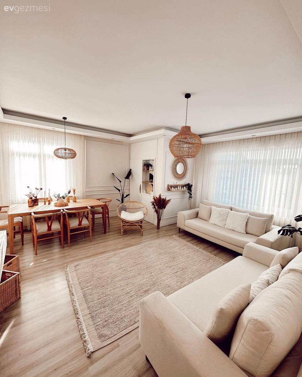 Griden Beyaza Geçiş Yapan Bu Salon Daha Ferahlamış