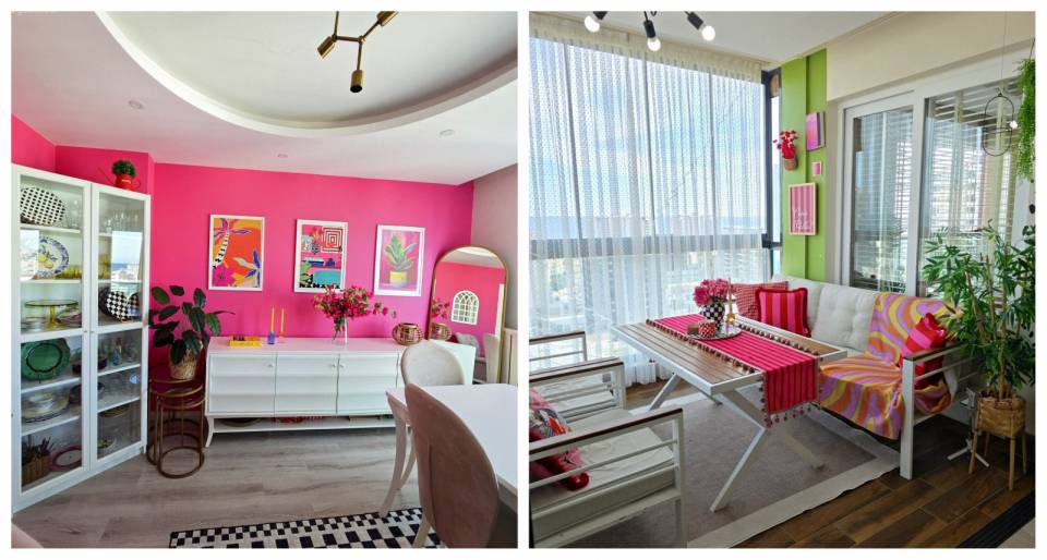 Bu Rengarenk Mersin Evinde Renkler Cesurca Kullanılmış