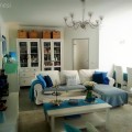 Mavi beyaz salonumuzda bahar 