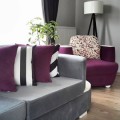 Gizem hanımın mor ve gri uyumu odağında modern ve şık evi..