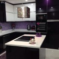 Kadriye hanımın mor renkli, şık mutfağı..
