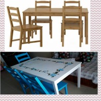 Filiz Hanım'ın baştan yarattığı Ikea Jokkmokk masa takımı