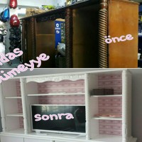 Baştan sona ev sahibinin emeğiyle yenilenmiş bir oturma odası..