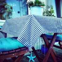 Gökçe Hanım'ın mavi ağırlıklı şık terası