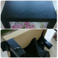 Yeşim Hanım'ın yenilediği deri sehpası