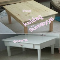 Baştan sona ev sahibinin emeğiyle yenilenmiş bir oturma odası..