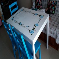 Filiz Hanım'ın baştan yarattığı Ikea Jokkmokk masa takımı