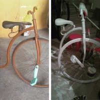 Hurda bisikletten kapı önü dekoru