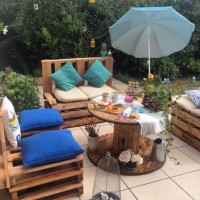 Paletlerden harika bir bahçe takımı