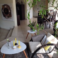 Yeşil ve çiçeklerin odakta olduğu zarif ve huzurlu bir ev