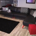 Deniz hanımın kırmızı vurgulu modern ve dinamik evi..