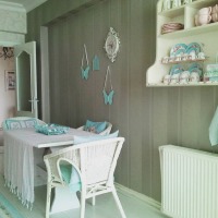 Pastel mavi ve pembelerle zarif bir ev